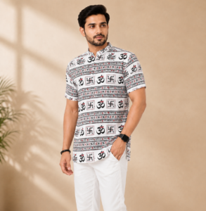 Mahadev Kurta Black & White