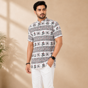 Mahadev Kurta Black & White