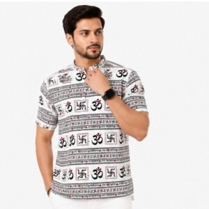 Mahadev Kurta Black & White